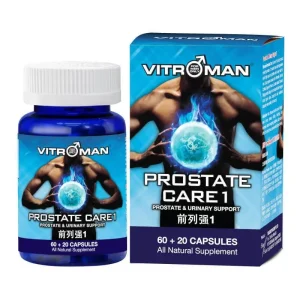 Vitroman Prostate Care 1 is men’s first step towards a healthy prostate. It is made of pure plant ingredients which helps support prostate and urinary health in men.前列腺,肾功能,尿流率,壮阳,前列强,前列腺增生,美洲锯棕榈,非洲臀果木,南瓜子,罗尼果,荨麻,番茄红素,前列腺肥大,改善,尿频,尿急,夜尿,影响,性生活,疾病,前列腺炎,前列腺癌